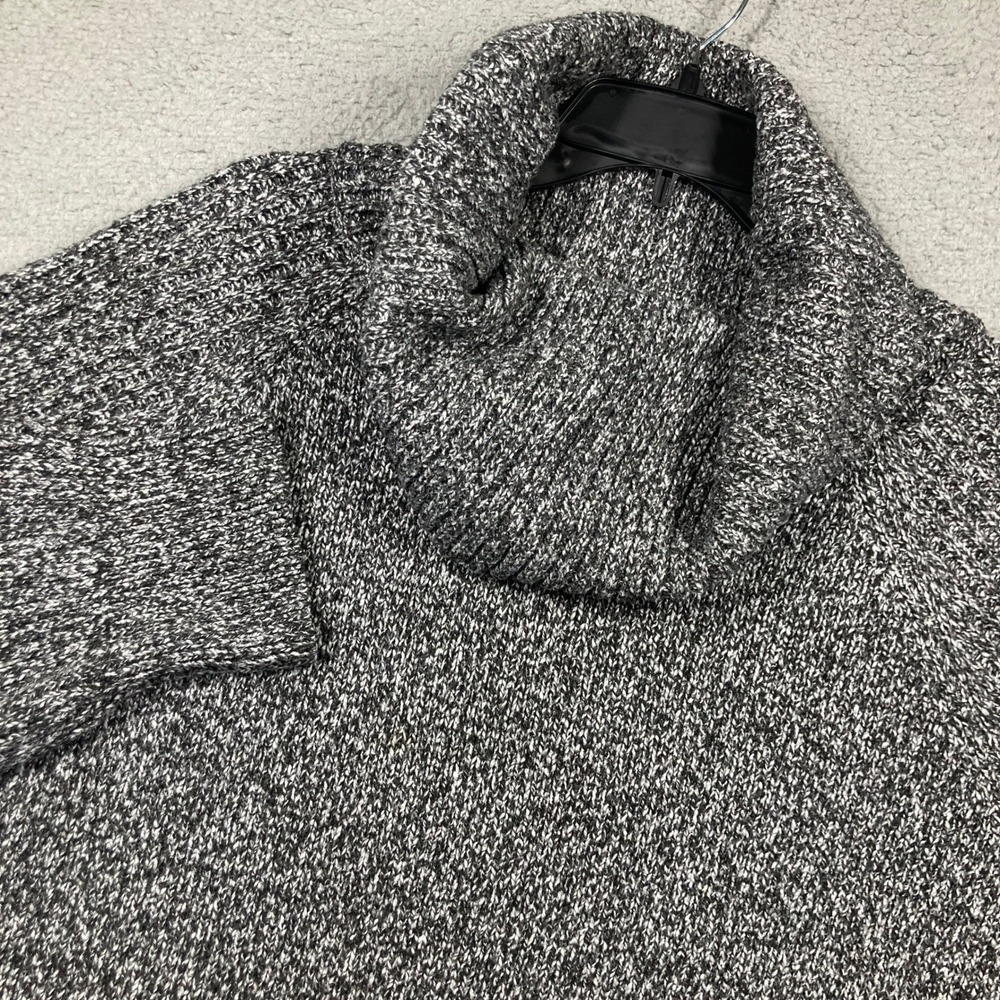 Nine West Cowl Neck Sweater Women XXL‎ Black White Marl Knit Raglan Relaxed